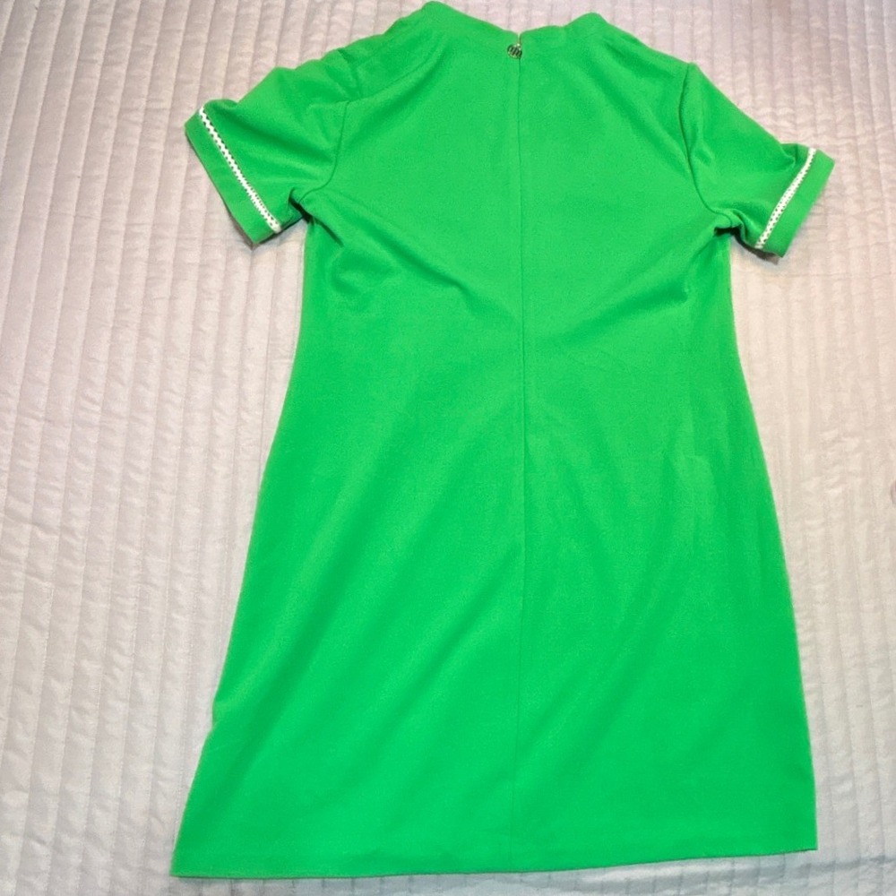 Tommy Hilfiger Womens Green Rickrack Trim VNeck Short Sleeve Shift Dress Size 12 - Picture 10 of 10